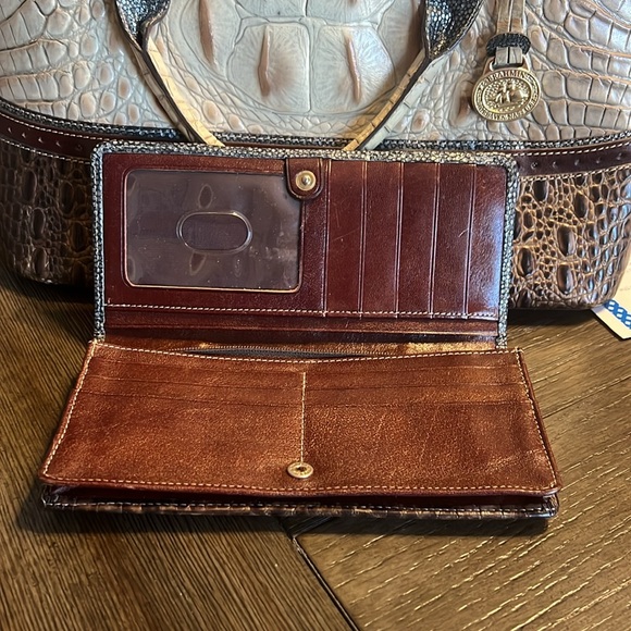 Vtg Brahmin Vivian Satchel & Wallet Croc - Picture 6 of 6